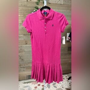 NWT Polo Ralph Lauren girls pink shirt dress large 12-14